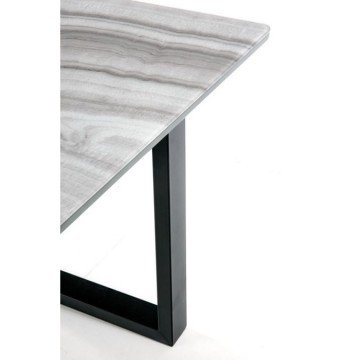 Фото9.Обідній стіл MARLEY 160 (200) x90 Halmar білий мармур / чорний